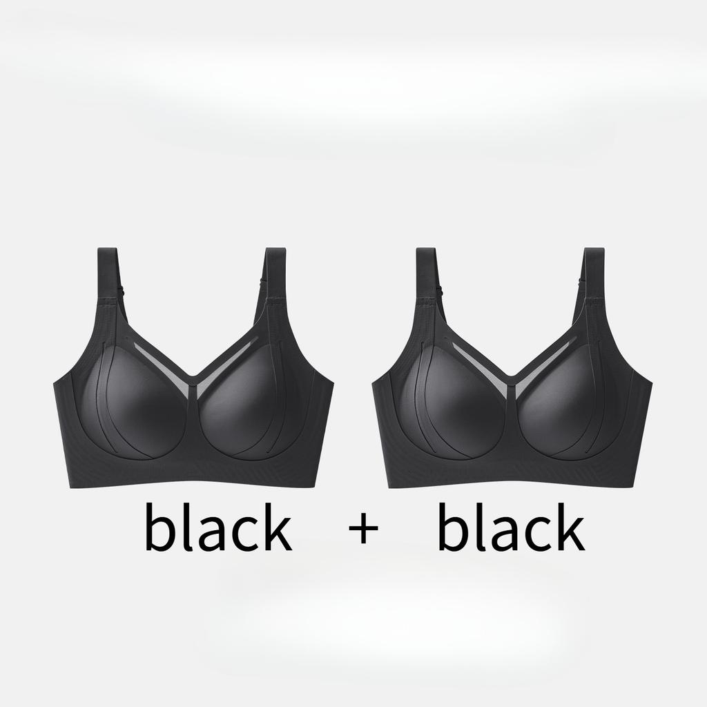 Women Invisible Liquid Foundation Bra Seamless Anti‑Gravity Lift Plus Size Minimizer Bra Thin Large Bust Bra Gather Side Fat