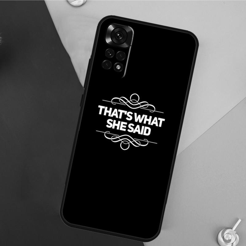 

Michael Scott That’s What She Said Cover For Xiaomi Redmi Note 13 Pro 14 12 11 9 10 9S 10S 11S 12S Redmi 14C 10C 12C 13C Case Redmi Note 10 Pro