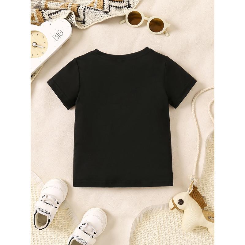 European Sizes Boys' Fashion T-shirt, Feature Cute Cartoon Prints, Soft and Breathable, Suitable for Summer Outdoor Activities
