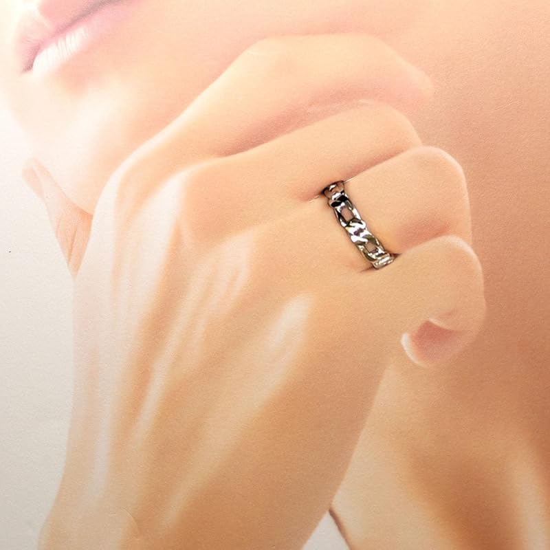 [Lara Christie] Ring Ring Herren Figaro Kette Silber 925 [ BLACK Label ] Nr. 15 r14051-b-15