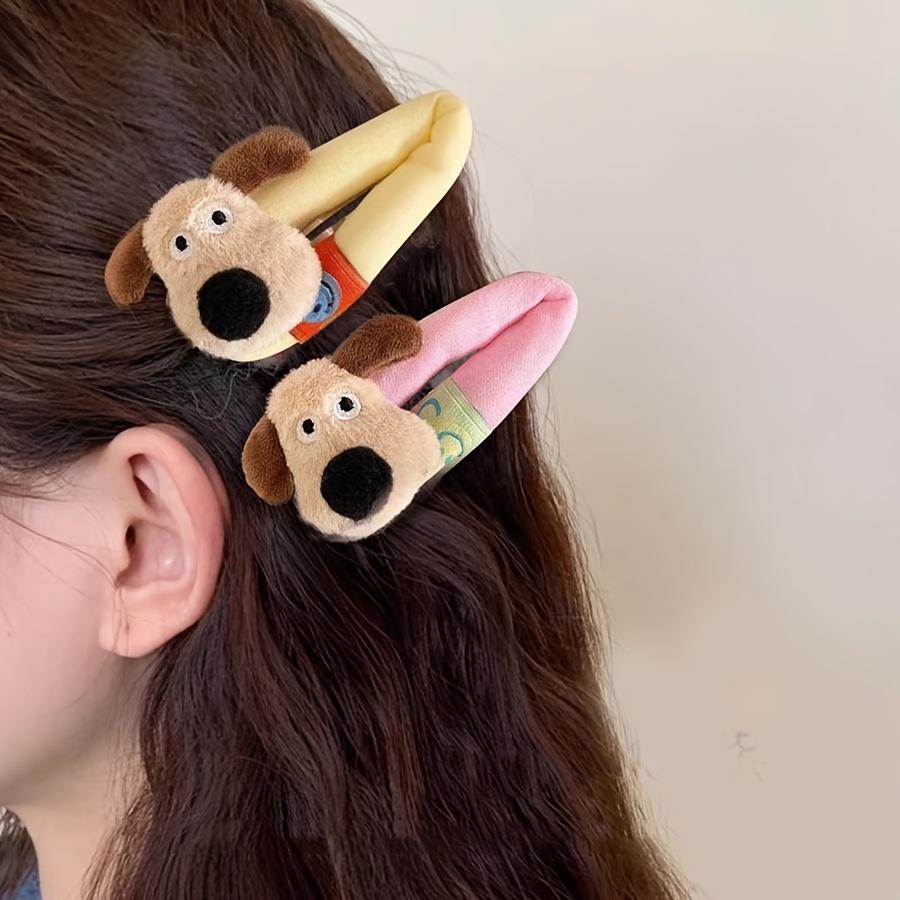 2 Pieces of Sweet and Cute Cartoon Puppy Dolls, Cute Plush Hair Clips for Women, Soft Bb Clips for Any Hair Quality