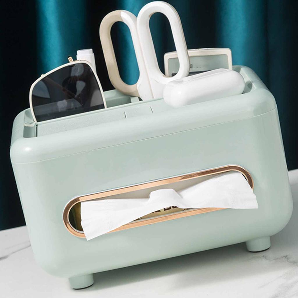 Desktop Tissue Box Multifunctional Home Tissue Dispenser Remote Control   Box for Living Room Restaurant