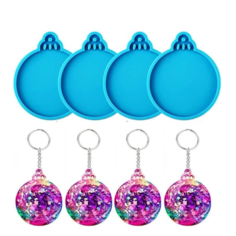 Christmas Ornaments Mold Mutifunctional Blank Round Silicone Molds Versatile Resin Accessory Mould for DIY Enthusiasts