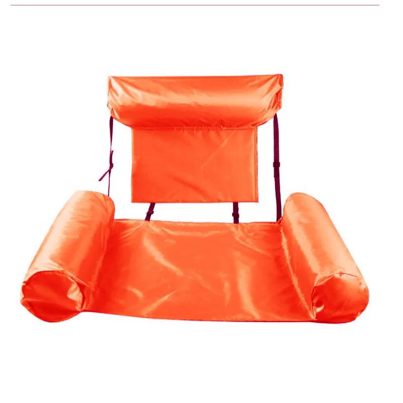 Water Inflatable Lounge Chair, Floating Bed Hammock Foldable Dual Use Backrest, Floating Row Comfortable Breathable and Relaxing