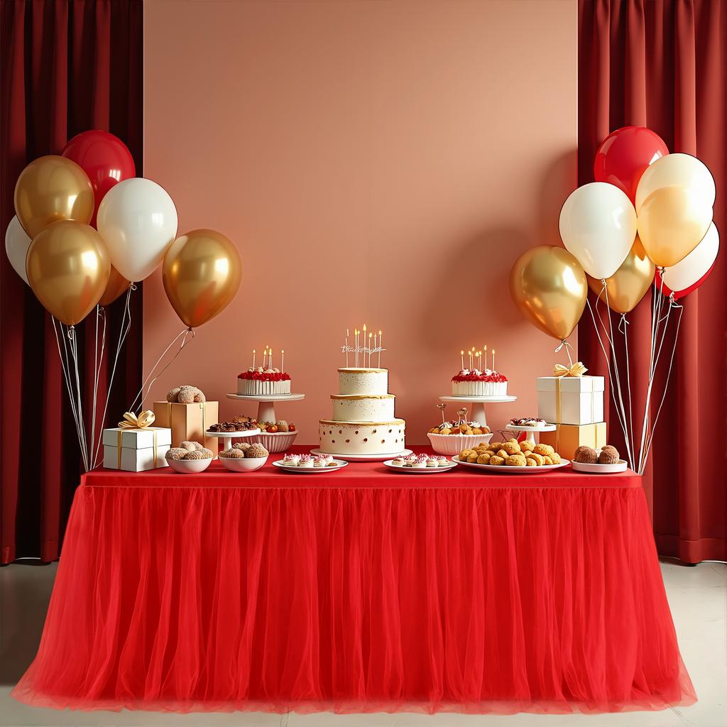 6/9/14FT Table Skirts Birthday Tulle Table Skirting Wedding Party Tutu Tulle Table Skirt Baby Shower Wedding Party Home Decor