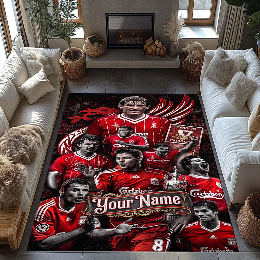 Liverpool Team Personalized Name Floor Rug Office Rug Design For Balcony Bedrooms Foyer Playrooms Antislip Carpet Office Home Decor