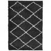 VidaXL Tapis Shaggy à Poils Longs, Moquette de Sol, Tapis de Zone, Carpette de Salon Salle de Séjour Chambre, Moderne, Noir 375411