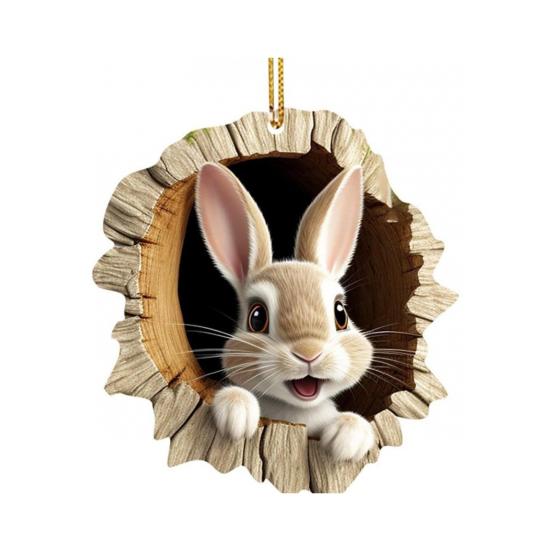 Car Interior Pendant Easter-Themed Rabbit Design Hanging Ornament Car Bag Living Space Bag Home Decor