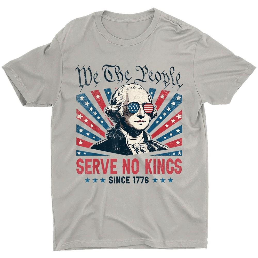 

4th of July No King in USA 1776 Patriotic American Flag Men Unisex T-Shirt 4XL