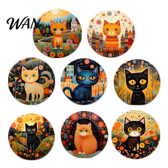 Non-slip Cup Coasters 8PCS Coasters, Colorful Wood with Non-Slip Heat Insulation Set Waterproof Drink Holder, for Home Office Dining Table Decorative