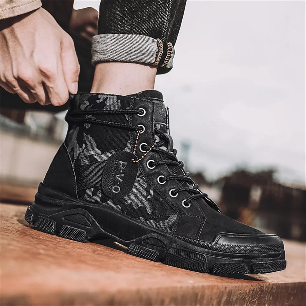 Brand Mens Hiking Boots Versatile Anti-slip Wear-resistant Soft Bottom Combat Boot Outdoor Breathable Commuting Camouflage Boots