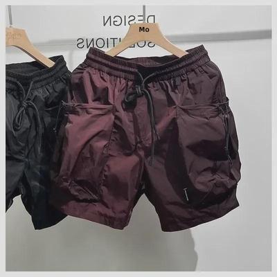 Mono de verano negro con cordón para hombre estilo japonés con bolsillos grandes