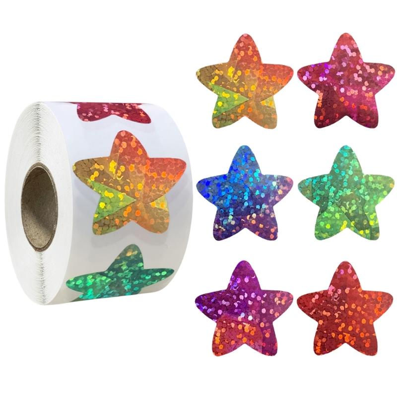 

500 Counts Five Pointed Star Sticker Self Adhesive Wrapping Labels Star Sticker for Journal Planner Packaging Decoration 1