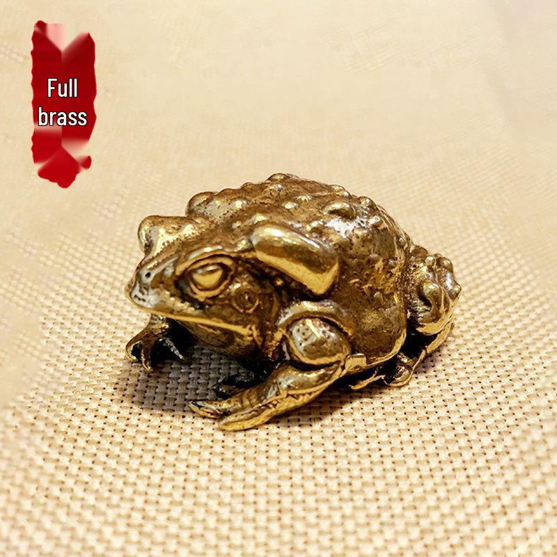 Goldener Messing Kröte Reichtum Anziehend Tee Haustier Ornament für Zuhause oder Büro