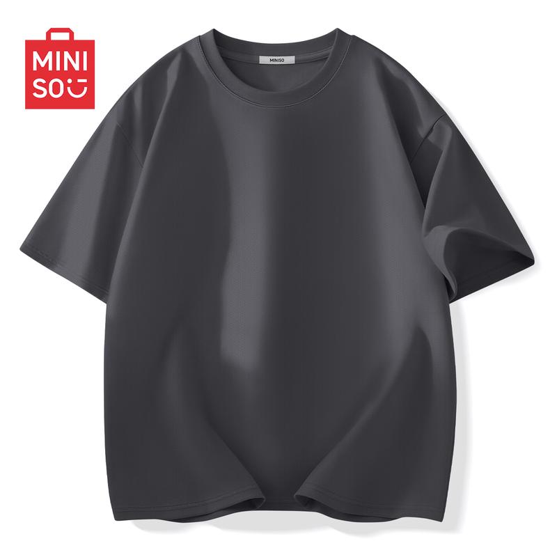 MINISO Men's Ice Silk Mesh Breathable Short Sleeve T-Shirt