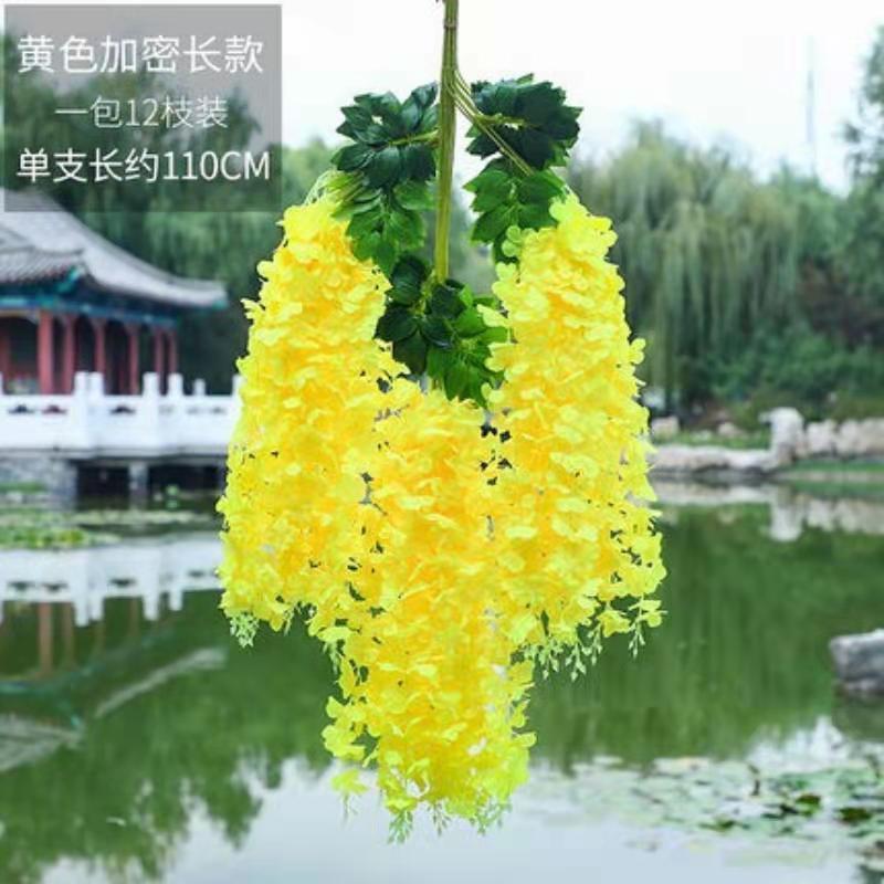 

12 шт./компл., искусственные цветы, шелковая лоза глицинии, подвесной цветок для свадьбы, сада, цветочный DIY, декор для гостиной и офиса 6Pcs