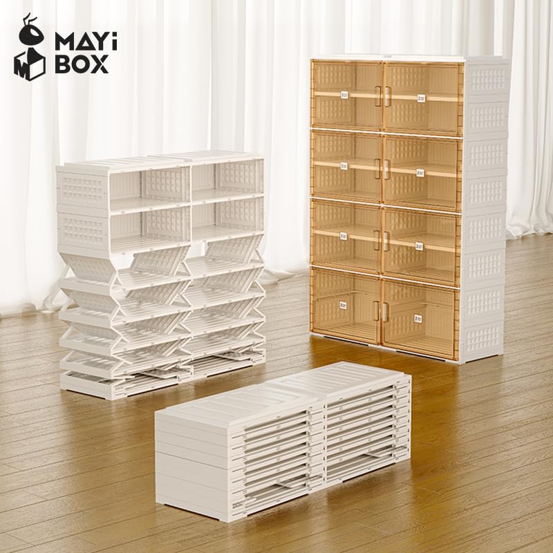 Mayi Box Foldable Shoe Shoe Shoe Shoe Shoe Storage Easy To No Tools Space Large PP Single Living Tiers 32 Box, Shelf, Rack, Storage, Cabinet, Cabinet,