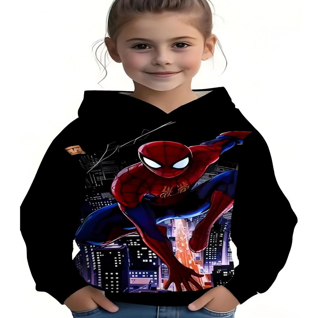 2026 Children's Hoodies 3D Spider Printed New Men's and Women's Hoodies Casual Neutral Hoodies Children's Hoodies Clothing