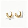 Gold Irregular Stainless Steel Stud Earrings: Elegant European & American Design with a High-End Finish