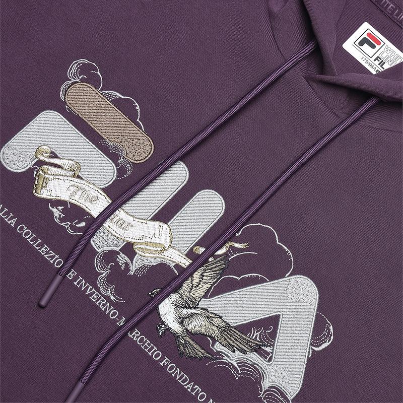 Fila Heritage Series Cloud Riding Hoodie Men Hoodies Dark-Night-Deep-Purple F11M518212FDP