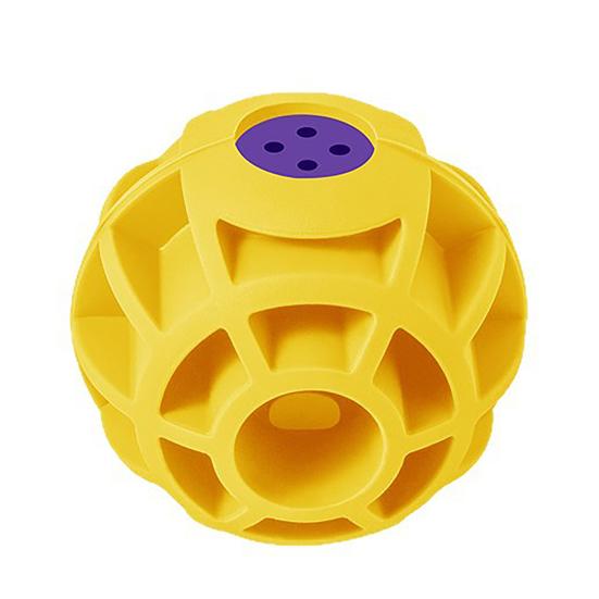 Pet Toy Silicone Ball Shape Bite-Resistant Puppy Chew Toy Relieves Boredom Grid Texture Teeth Cleaning Toy