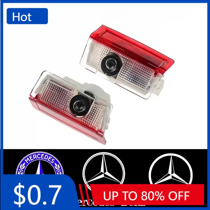 Car Sticker 2X Car Door Sign Welcome Light LED Projection Light For Mercedes Benz AMG GLC GLA GLE GLS GL W204 W176 W205 W213 W16