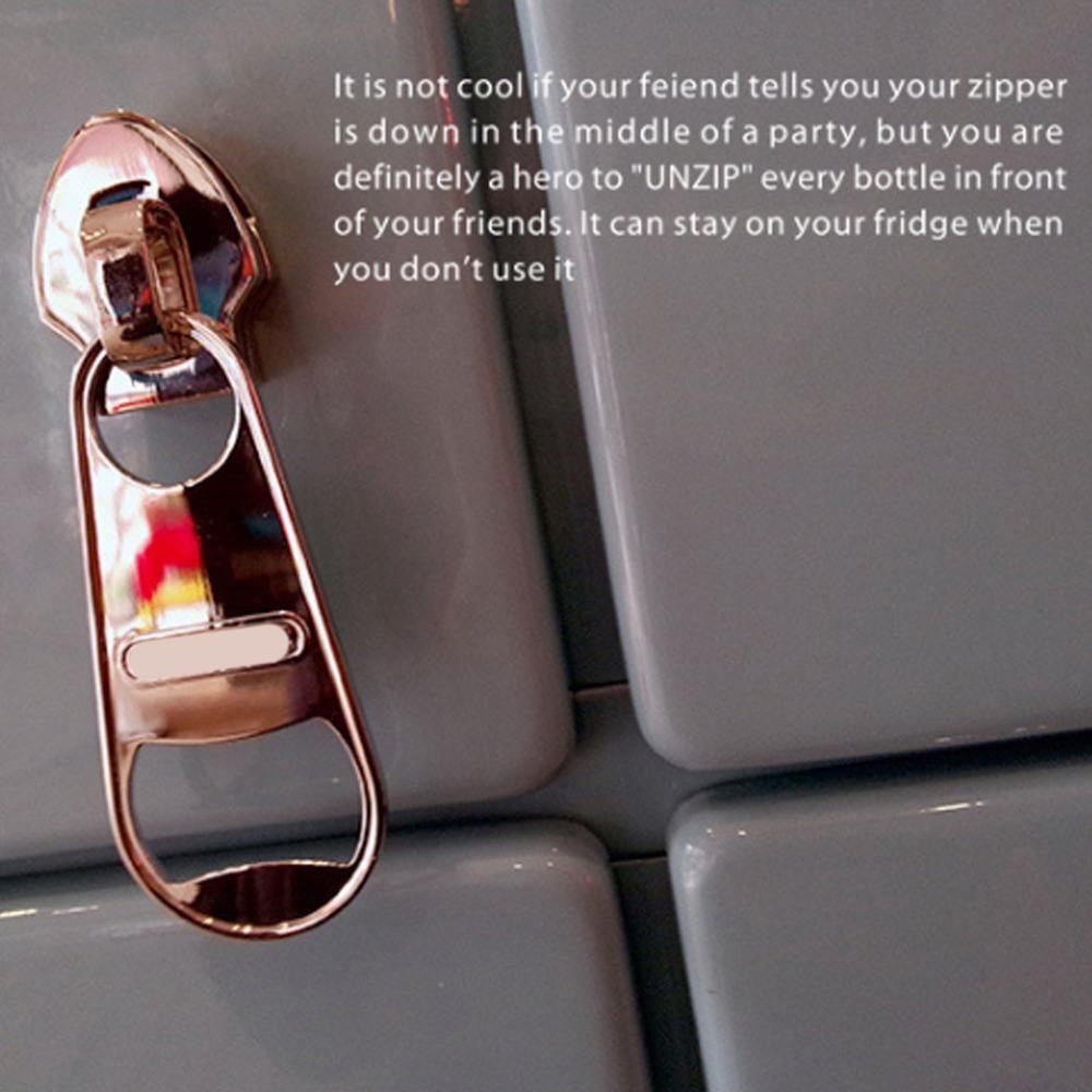 Zipper Shaped Refrigerator Paste Bottle Opener Zinc Alloy Creative Bottle Opener  Family Use