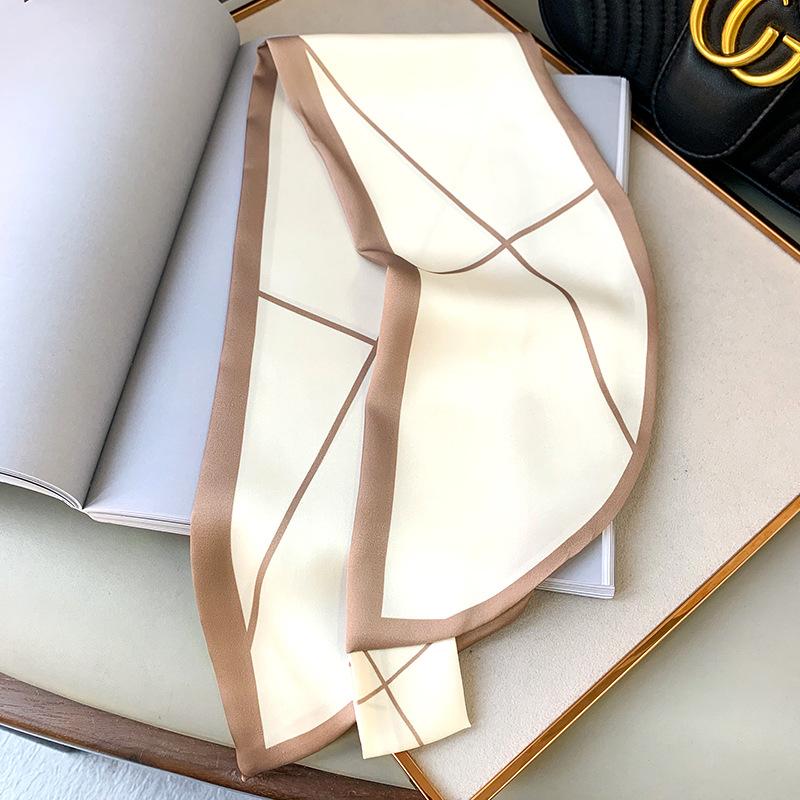 Women Skinny Neck Scarf  Luxury Brand Shawls Wraps Black Pink Small Office Hairband Neckerchief Foulard Scarves Ladies