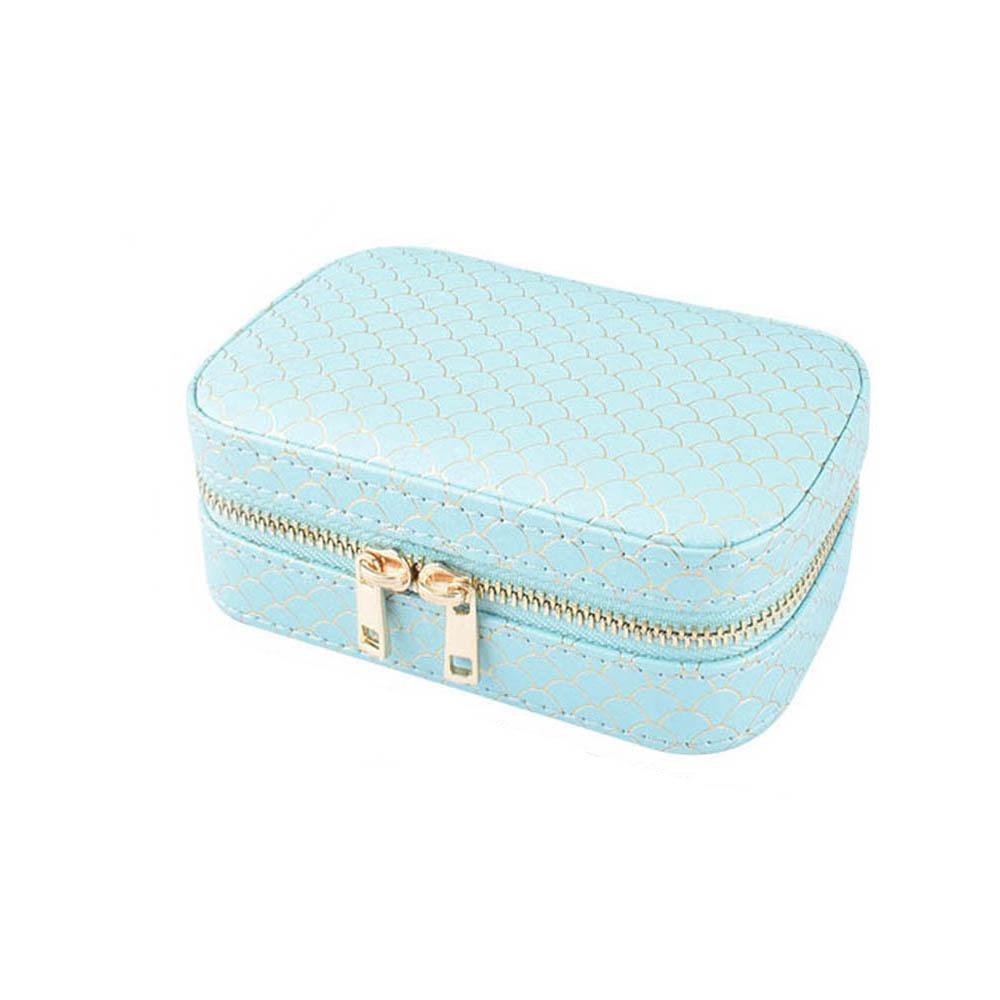 

PU Leather Mini Jewelry Box Waterproof Jewelry Exhibition Box Jewelry Organizer for Travel синій