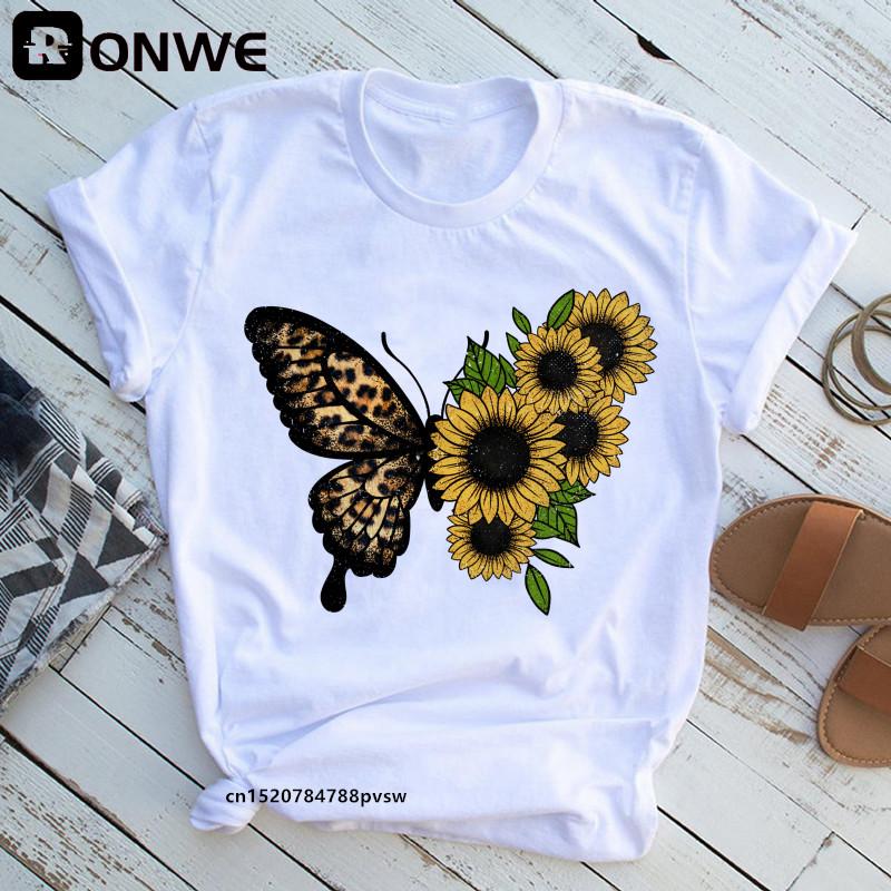Woman Butterfly Tree 3D Print Harajuku Summer Tshirts Casual Round Neck Short Slee Top T- Shirt