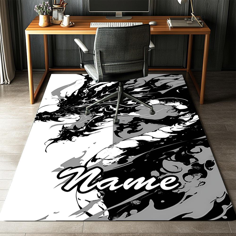 Custom Name Dragon Printed Carpet,Rug for Office Chair Living Room Bedroom Kitchen Room Decor Gifts.