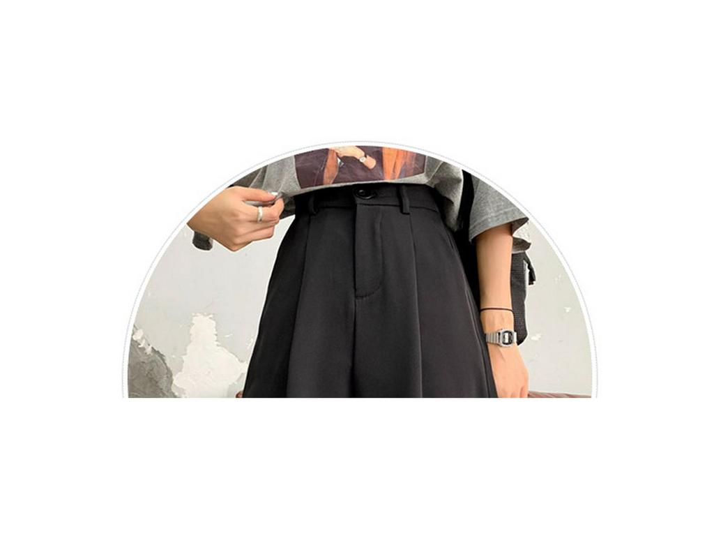 Damen Schwarze High Waist Locker Geschnittene Shorts im Koreanischen Stil mit Weitem Bein - Schlankmachende Frühling Freizeitkleidung