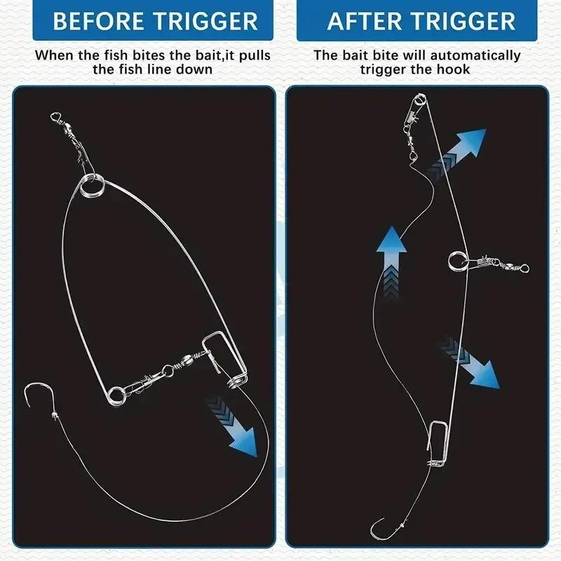 2PCS God Hook Automatic Fishing Device - Trigger Spring Hook Setter for Freshwater and Saltwater Fishing - Effortlessly Set Hook