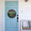 Christmas Welcome Door Sign Green Wooden Wreath for Front Door Wall Porch Indoor Outdoor Decor Party Decorations