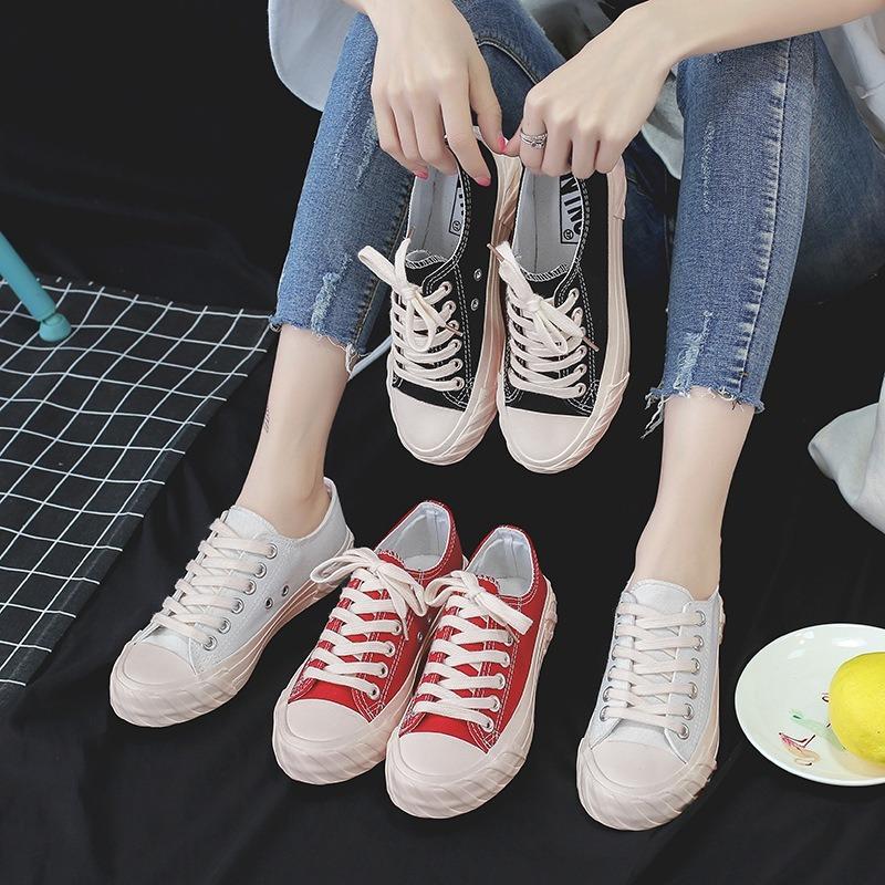 Classic versatile low-top canvas shoes women's spring new casual shoes cloth shoes student rubber shoes white shoes