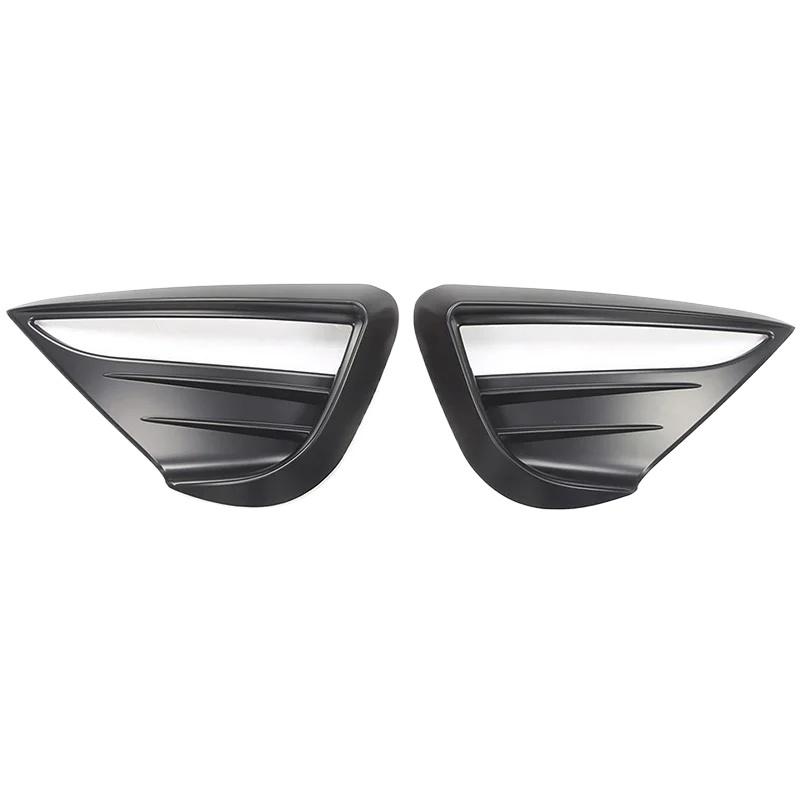 For Tesla Model Y -2024 Accessories Front Bumper Fog Light Cover Frame Trim ABS Car Lamp Shell Guard Decoration