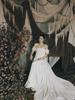Maternity French White Gown - High-End Retro Oil Painting Style for Photography