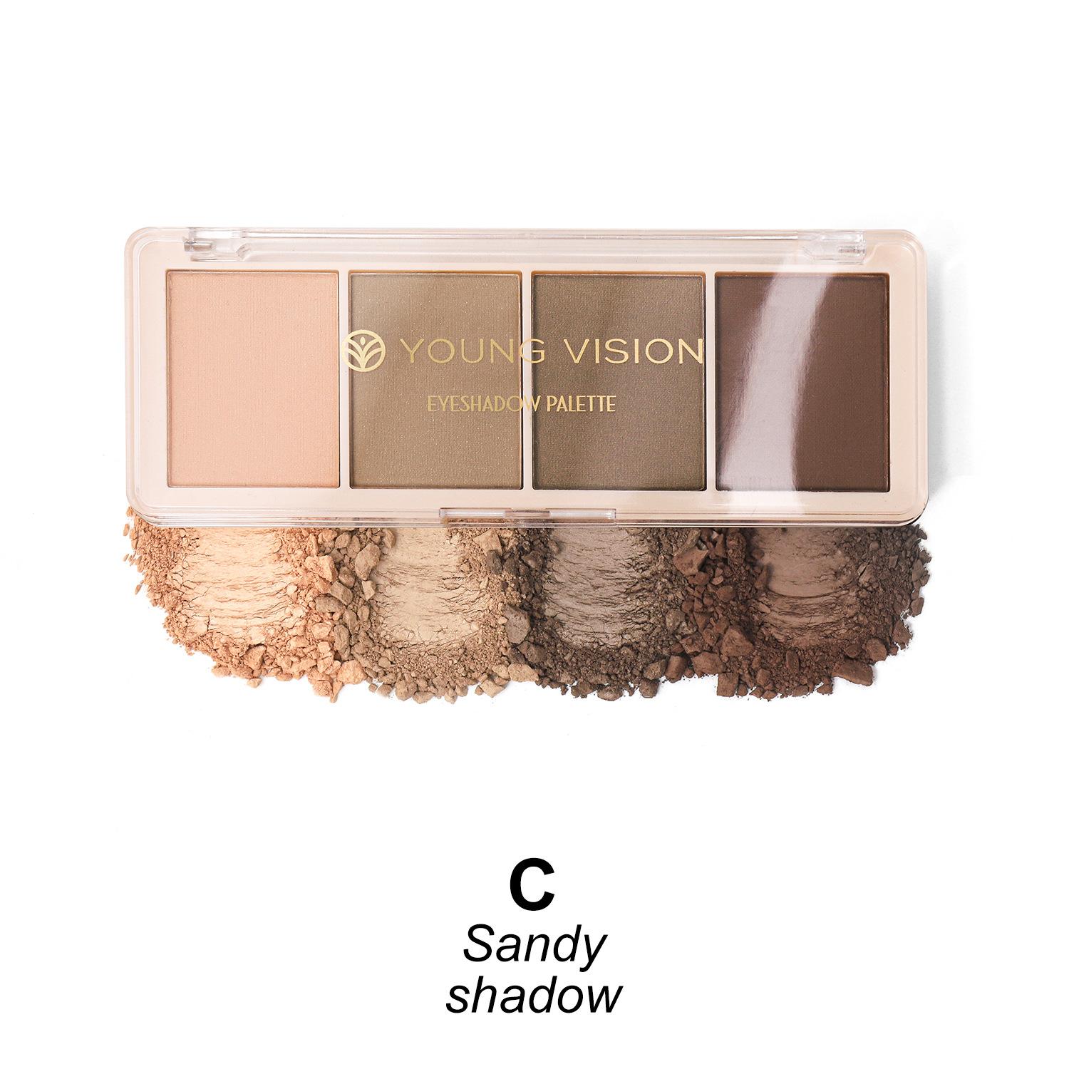 

Четырехцветная коробка теней для век, многоцветная перламутровая матовая палитра теней для век для повседневного легкого макияжа, матовая земляного тона 03