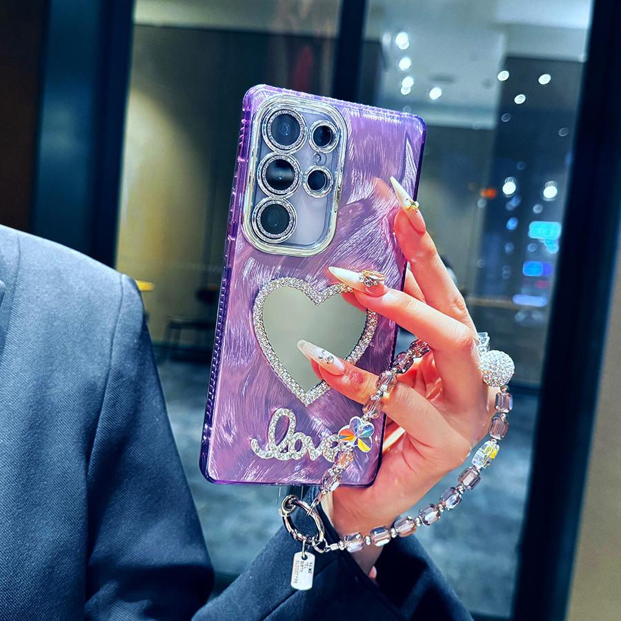 Suitable for Samsung S25 Ultra Love Mirror Mobile Case S24 Plus Fresh and Fashion S23 Ultra New Model