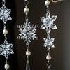 2pcs Acrylic Christmas Clear Snowflake Pendants  Home Xmas Decoration