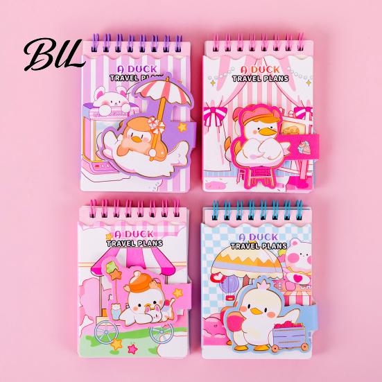 Double Coil Binding Notebook Cartoon Animal Pocket Wire Bound Memo Notepad 3D Rabbit Girl Panda Duck Mini Spiral School Office Supplies