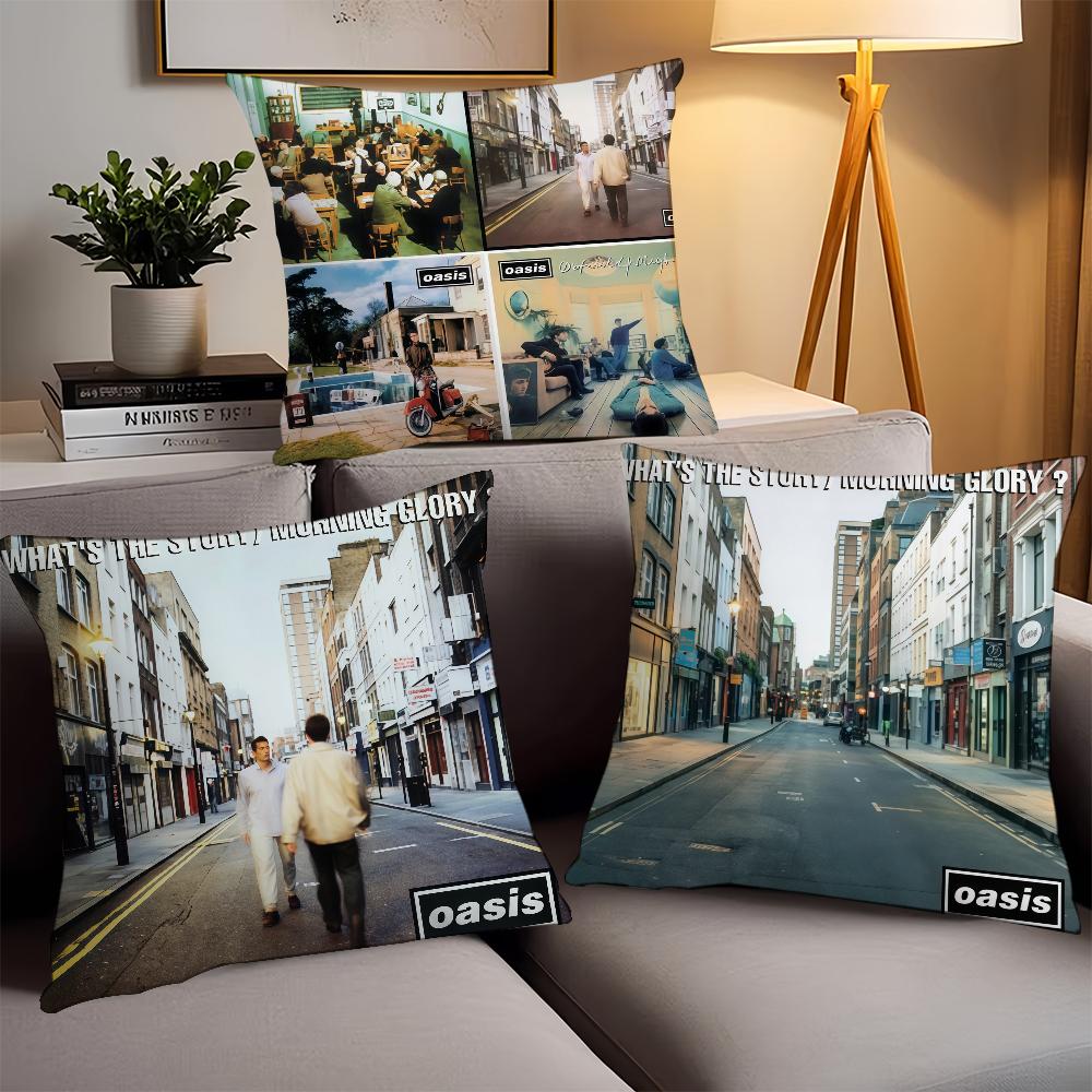 Hot Rock Band O-Oasis Pillow Case Office Cushions Suitable For Sofa Car Bedroom Decorative Cushion Cover