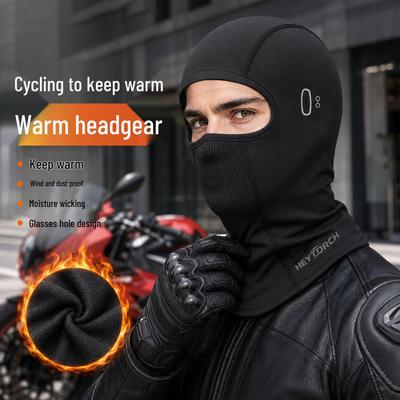 Windproof Fleece Balaclava with Glasses Slot for Winter Motorcycle and Cycling