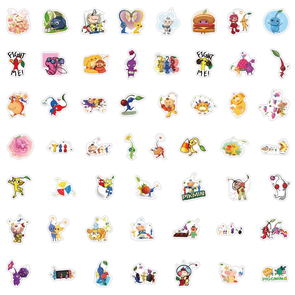 

Pikmin Cartoon Stickers: 50 Waterproof Sheets for Decoration, Journals, Water Bottles, and Computers.