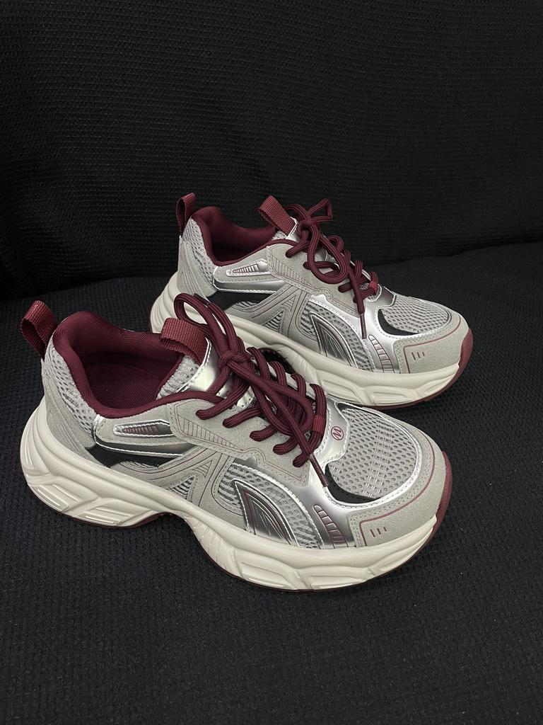 Leather Retro Dad Shoes Women's 2025 New Autumn and Winter Platform Internet Celebrity Super Hot Ins Casual Sports Shoes