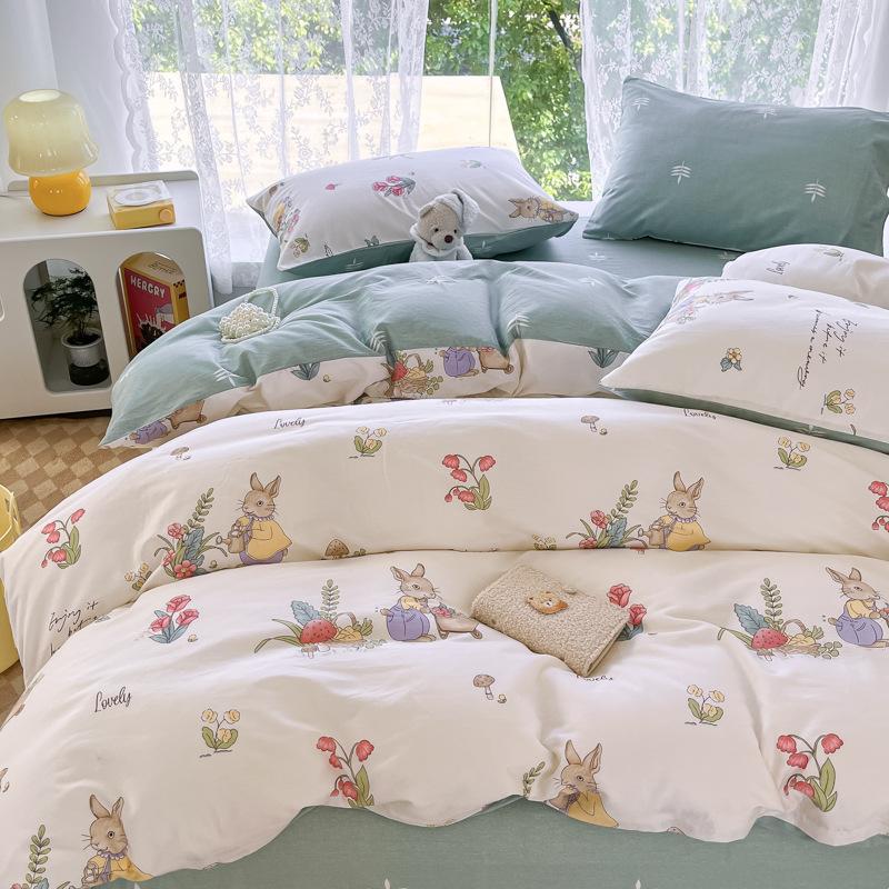 Bedding Four-piece Set Cotton Bed Sheet Quilt Cover Pillowcase