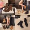 Square Heel After Autumn and Winter Zipper Retro Square Head Foot 2025 Fashion Boots Women's Suede Short Boots Are Not Tired, the New Models Look Thin