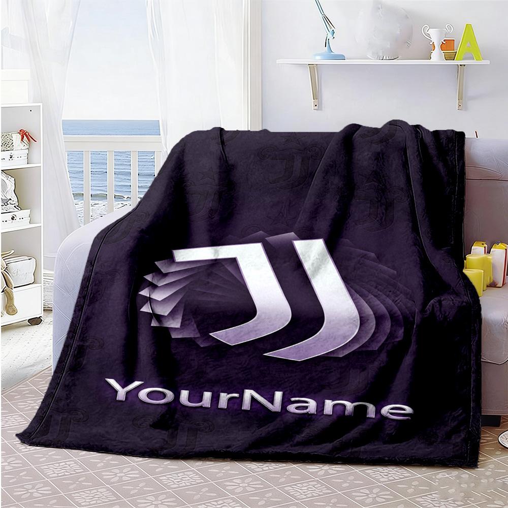 Juventus Customize Your Name Blanket Multi-purpose Personalized Blanket Soft Warm Cozy Versatile for Office Chair Living Room Nap Livingroom