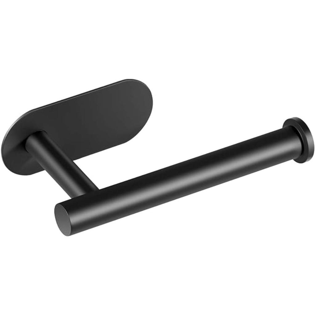 Adhesive Toilet Paper Holder,Matt Black,Wall Mount,Toilet Paper Roll Holder,no Drilling,Bathroom/Rv/Washroom, SUS 304 Stainless Steel, Rustproof