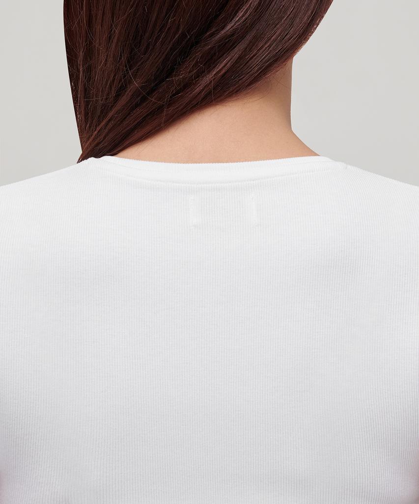 MUSINSA STANDARD WOMAN Women'S Ribbed Slim Fit T-Shirt [White]
